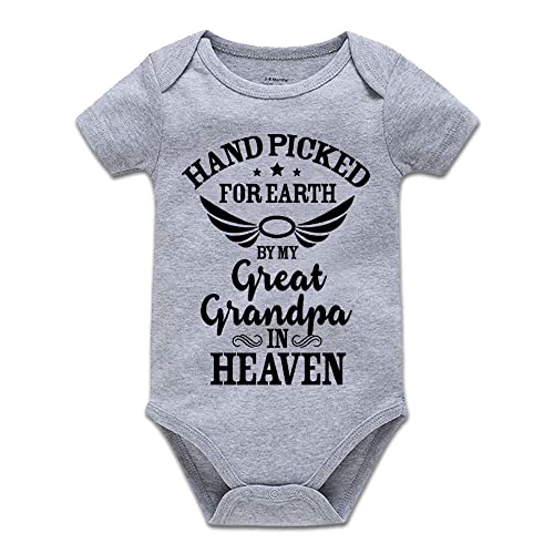 Image of Hand Picked for Earth by My Great Grandpa in Heaven Print Baby Long Sleeve Bodysuit