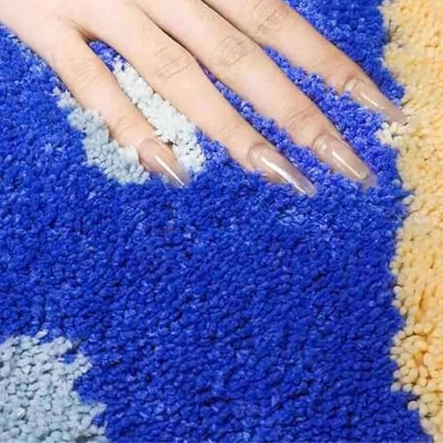 Tapis floqué à motif poisson lavable pour salon et crèche