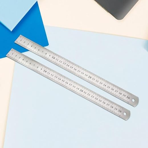2-Packed Premium Stainless Steel Ruler–200 mm & 300 mm Precision Measuring Tool