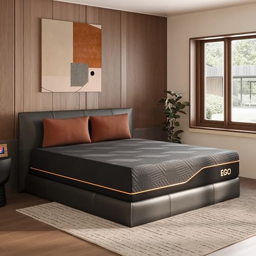 Image of MLILY EGOHOME 12 Inch Full Memory Foam Mattress for Cooling Sleep, Pressure Relief Cooling Copper Gel Bed in a Box, Foam Made in USA, CertiPUR-US Certified, Medium Firm, 54x75x12 Black