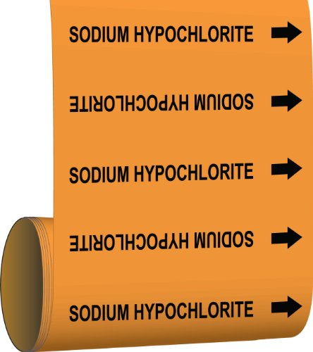 Hypochlorite de sodium marqueur de tuyau vinyle 20,3x76,2cm Brady 109681