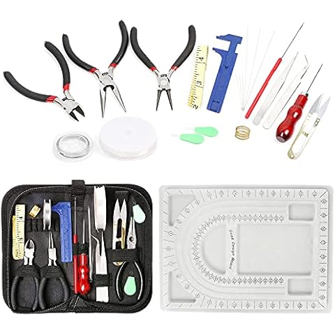 23 Pieces Jewelry Making Supplies Kit with Bead Design Board, LAMPTOP Jewelry Making Kit Including Jewelry Tools, Jewelry Wires and Jewelry Findings for Jewelry Repair and Beading Cover