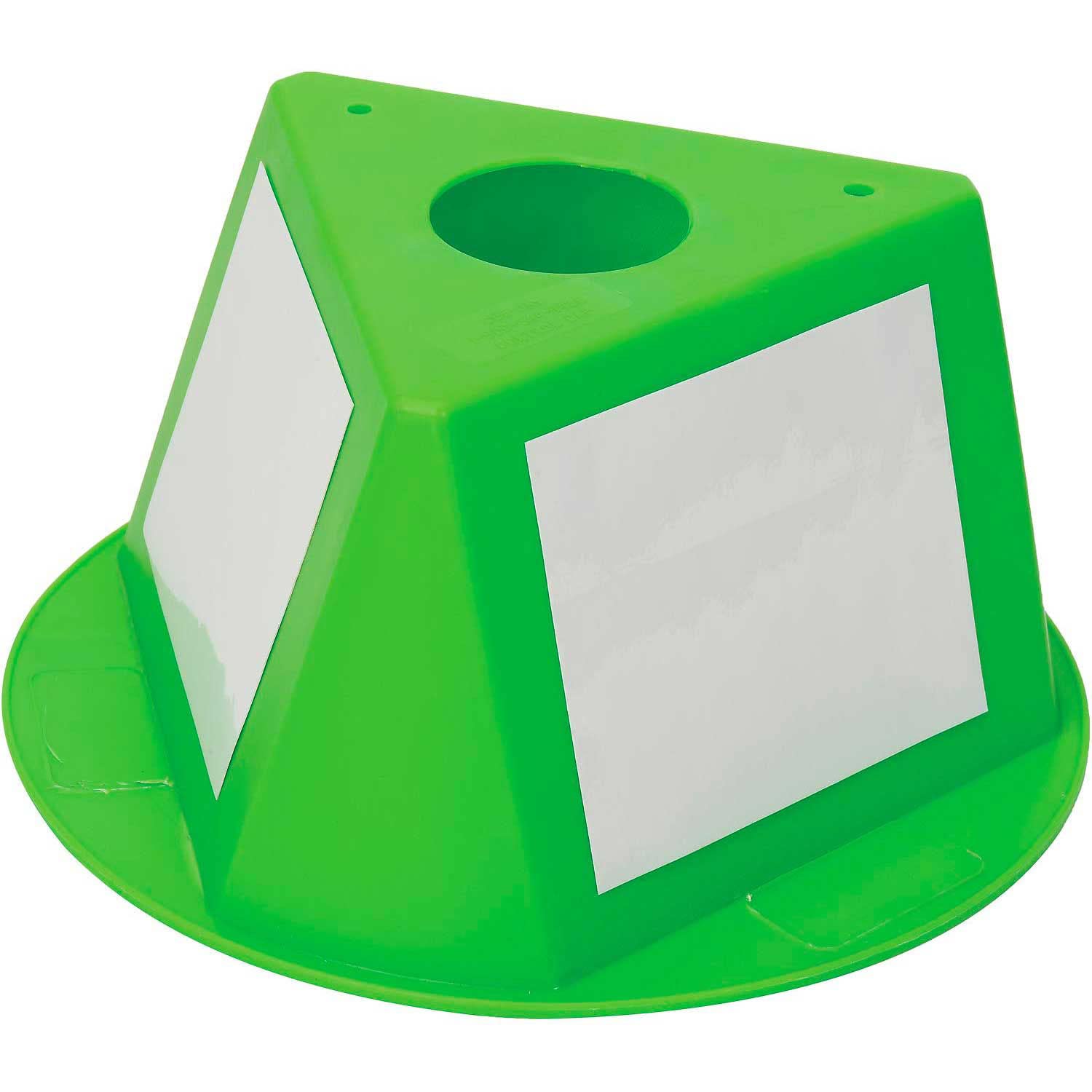 Inventory Control Cone with Dry Erase Decals by Global Industrial – Polypropylene (PP), Lime, Pack of 5, Model 056CLIME