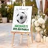 Cartel de bienvenida para fiesta de cumpleaños de fútbol HAQCO, decoración para fiesta de fútbol, cartel para puerta principal, decoración para cumpleaños de niño, jugador estrella, lienzo 8