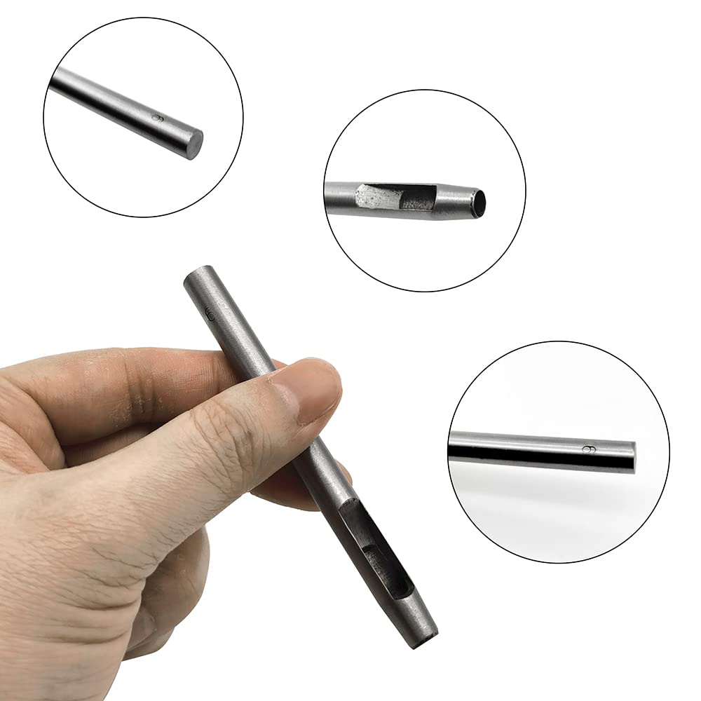 Set 8 Punzoni Per Pelle 1.5-5mm - Acciaio Temprato, Con Pannello PVC, Per Fai Da Te - Foto 11