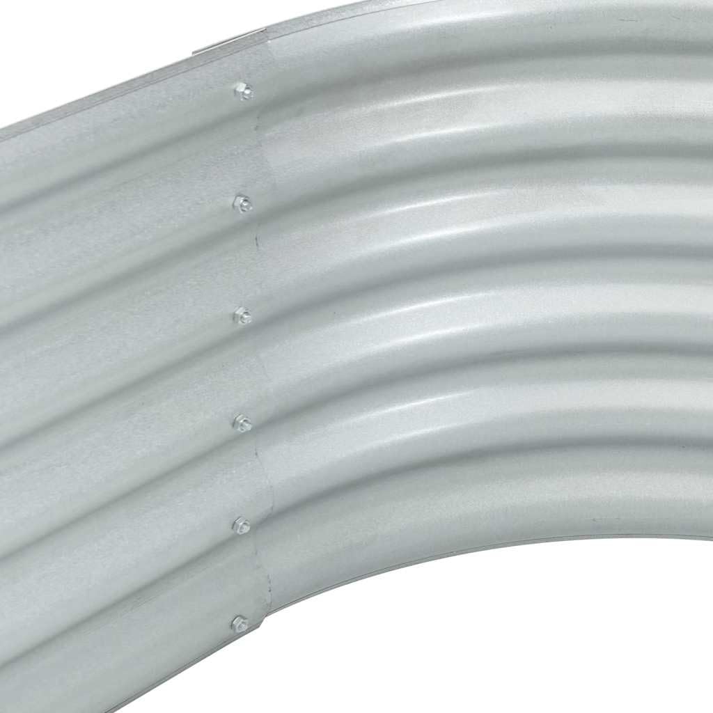 vidaXL Lit Surélevé 240x80x44 cm Acier Galvanisé Argenté Jardinière Pot Fleurs