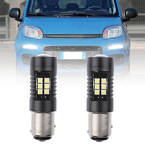 NSLUMO LED Drl Daytime Running Light Bulbs For Fiat Panda 2012-2022 Pair of 21 LED P21W BAY15D Daylight, Drl Daytime Running Lights P21/5W Led Parking light