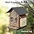 FlowaFoli Bird Feeders for Outdoors, Metal Bird Feeder with Double Suet Cage Weatherproof Metal Roof, 2 in 1 Mixed Seeds Suet Feeder, 4Lbs Large Capacity, Great for Finch?Cardinal?Chickadee?Brown?