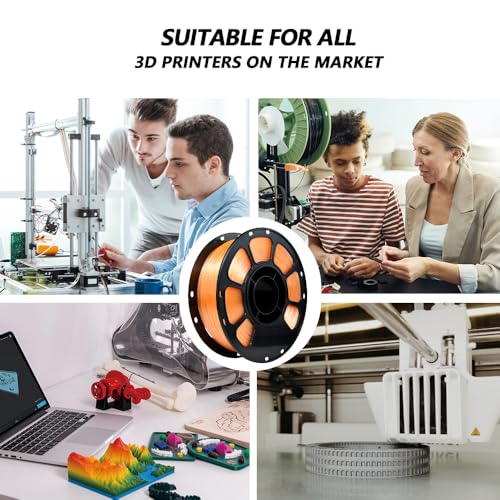 Image of iBOSS PLA Plus Transparent 3D Printer Filament, Transparent Glitter Orange PLA+ Filament 1.75 mm Dimensional Accuracy + /- 0.02mm, Clear 3D Printing Filament 1KG Fit Most 3D Printers