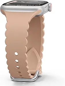 Sunnywoo Lace Sport Silicone Band Compatible with Apple Watch 38mm 40mm 41mm 42mm 44mm 45mm 46mm 49mm for Women, Soft Wristband Waterproof Replacement for iWatch Series Ultra 10 9 8 SE 7 6 5 4 3 2 1