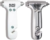 Vista 10 de BlingSting Glammer Martillo de seguridad – Herramienta de martillo de escape de emergencia, cortador de cinturón de seguridad y herramienta