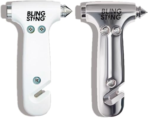 Vista 16 de BLINGSTING Martillo de seguridad – Herramienta de escape automotriz de emergencia con rompeventanas, cortador de cinturón de seguridad y correa Negro