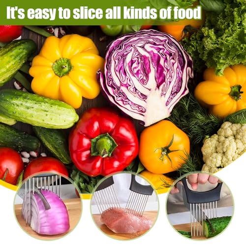 Stainless Steel Onion Slicer Holder, Upgrade Kitchen Slicing Tool (1)