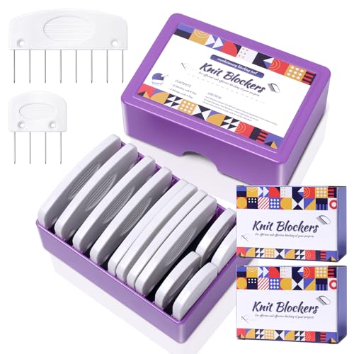 Opstin 2 Boxes Knit Blocking Pins Kit for Knitting...