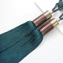 Light Luxury Curtain Hanging Ball Curtain Tieback Tassel Bandages Curtain Accessories,Brwon,4pcs,Blue-2pcs