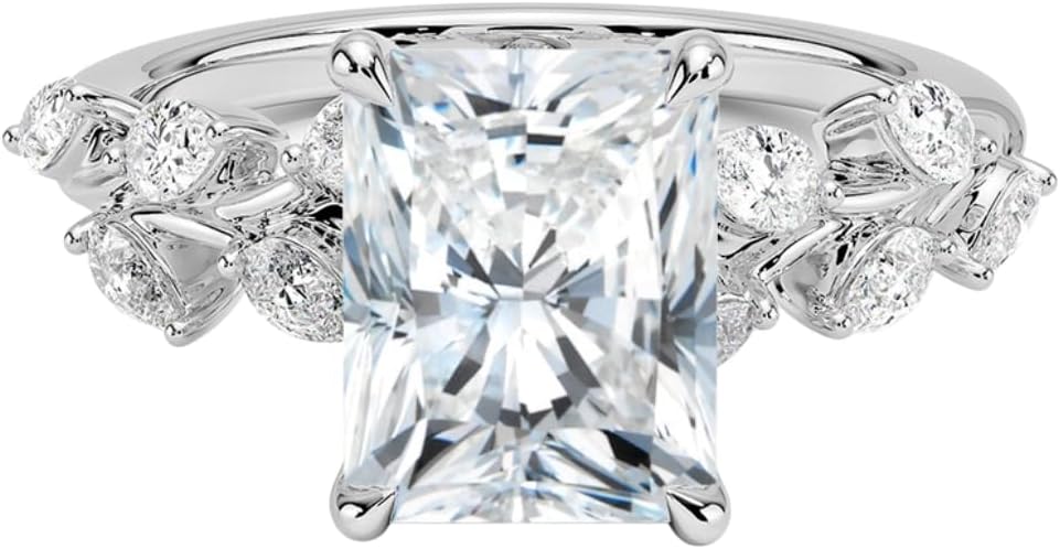 1-5 Carat Moissanite Engagement Ring For Women Solitaire Engagement Ring in 10K/14K/18K White gold And 925 Sterling Silver Wedding & Proposal Jewelry