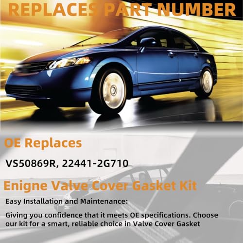 Image of Valve Cover Gasket VS50869R Fit for Hyundai Kia 2.0T 2.4L Theta II | Sonata 10-14 2.0T-2.4L / Optima 11-15 2.0T-2.4L / Sportage 11-16 2.0T-2.4L / Sorento 12-15 2.4L / Tucson 14-15 2.4L