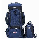 IFLYING Backpack Camping Extra Large 80L Backpack with 10l Small Backpack for Climbing Camping Hiking Travel and Mountaineering (Black)