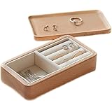 AZIEBAY木製ジュエリーボックス、かわいい、指輪、イヤーマフ、ヘアゴム、指輪、小さなマグネットを収納できます、北欧風インテリア、ポータブル、アクリル