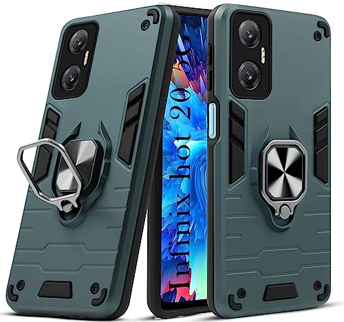 Image of Jkobi Back Cover Case for Infinix Hot 20 5G (Shockproof Polycarbonate Dual Layer Hybrid Armor |Robust Green)