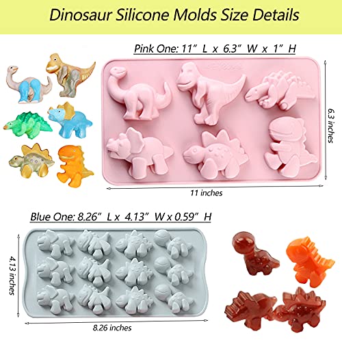 Jello Mold Dinosaur, Food Grade Silicone Molds, 3D Dinosaur Cavity Candy Molds Suitable For Kid Diy Chocolate Cookies Pudding Jelly Candy Ice Cube Christmas Cake Decorations Tools (2 Pack) #TOP1