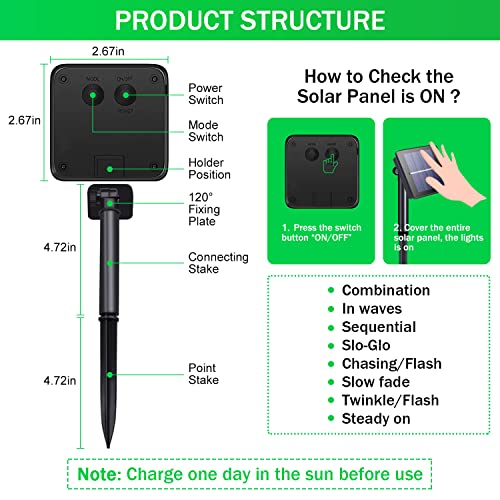 Potive Green Solar Lights Outdoor Waterproof, 2-Pack Each 42.7 Ft 100 Led Solar String Lights, 8 Modes Green Solar Christmas Lights For St Patrick's Day Tree Garden Patio Decorations #TOP6