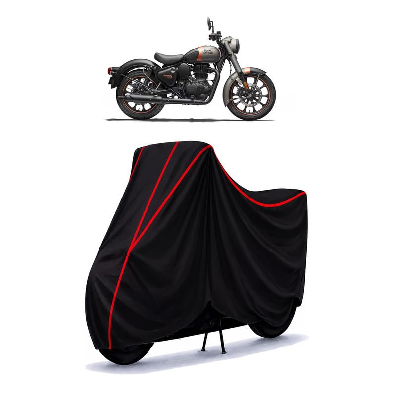 Image of Classic Gunmetal Water Resistant Bike Cover for All Motorcycles & Rain | Heavy Duty Taffeta Fabric | UV Protection, Dustproof, Scratchproof | All Weather Two Wheeler Body Cover with Elastic Bottom