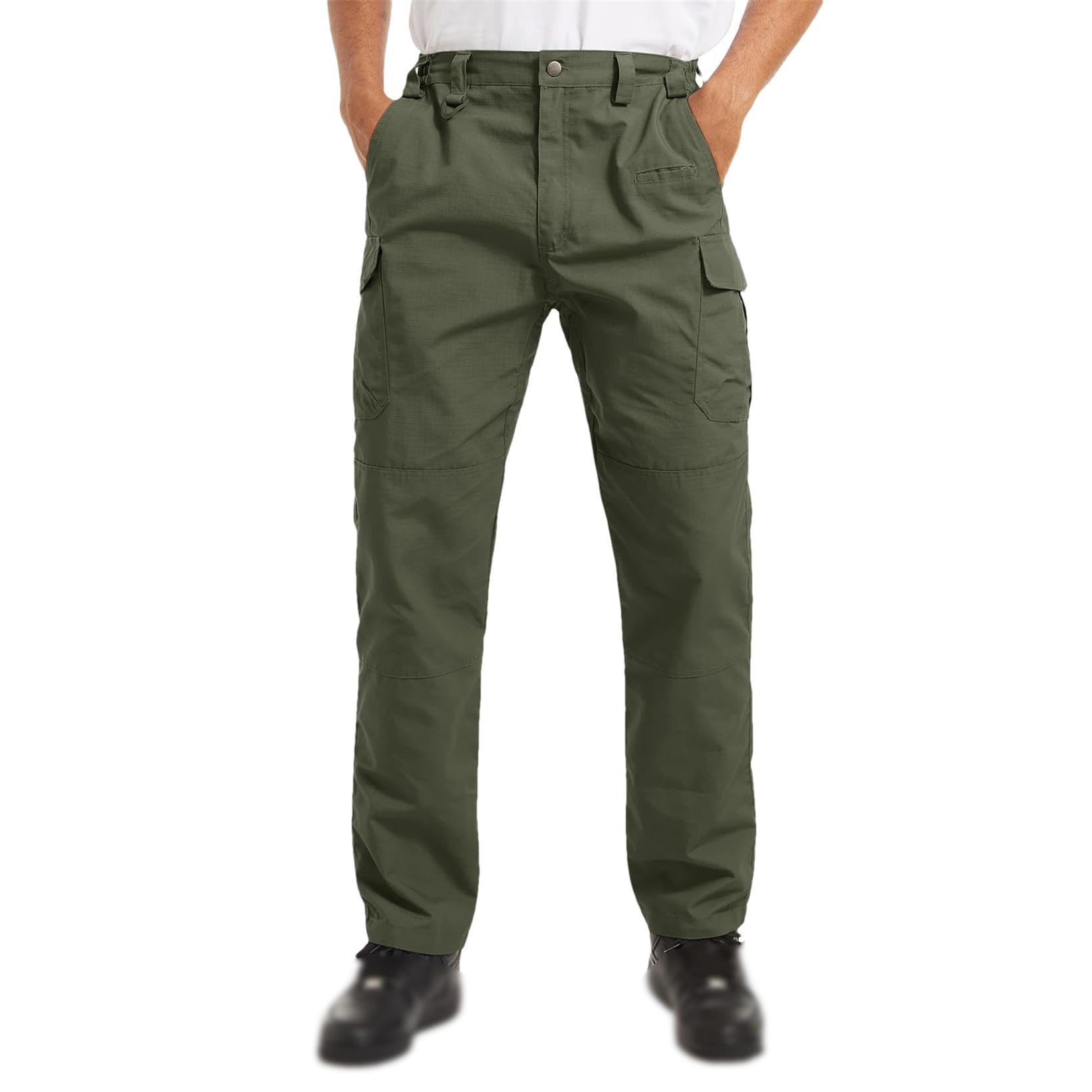 REHJJDFD Mens Work Trousers Multi-Pockets Cargo Pants Outdoor Hiking Pants EN8 2XL