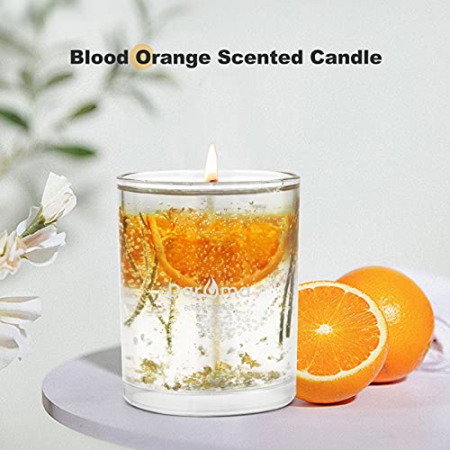 Aromatherapy Scented Candles, Daroma Jar Jelly Candle With Organic Dried Flower, 100% Nature Coconut Wax And Essential Oil, Long Burning, Relaxing For Bath,Yoga,Holiday Gifts For Birthday,Blood Orange #TOP1