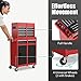 Goplus Tool Chest, 5-Drawer Rolling Tool Storage Cabinet with Detachable Top Tool Box, Liner, Universal Lockable Wheels, Adjustable Shelf, Locking Mechanism, Metal Tool Cart for Garage Workshop