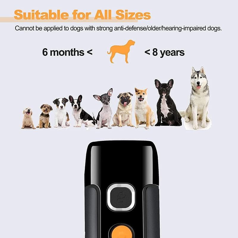 Dispositivo ultrasónico de control de ladridos para perros con linterna LED, entrenamiento de comportamiento de perros y control antiladridos, dispositivo eficaz de disuasión de ladridos de mascotas