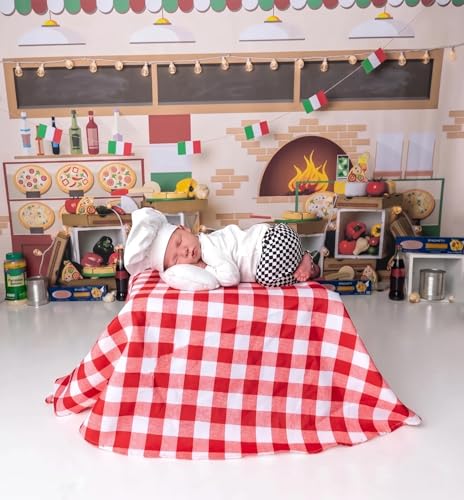 Image of Babymoon Set of 3 | Baby Chef Coat with Hat and Pant | Baker MasterChef Baby Photoshoot Props | Chef Theme | 0-3 Months
