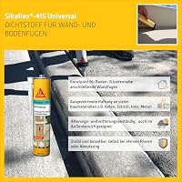 Sika - PU-Dichtstoff für Wand- und Bodenfugen- Sikaflex 415 Universal – Betongrau - Hohe Haftung - Innen & außen - Lösemittelfrei - 300 ml – Ansicht 3