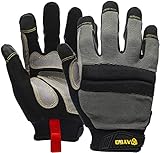 KAYGO Work Gloves For Men, KG125M Mechanic Utility Work Gloves for All Purpose, Excellent Grip, Heavy Duty, Improved Dexterity, Touch Screen, Large