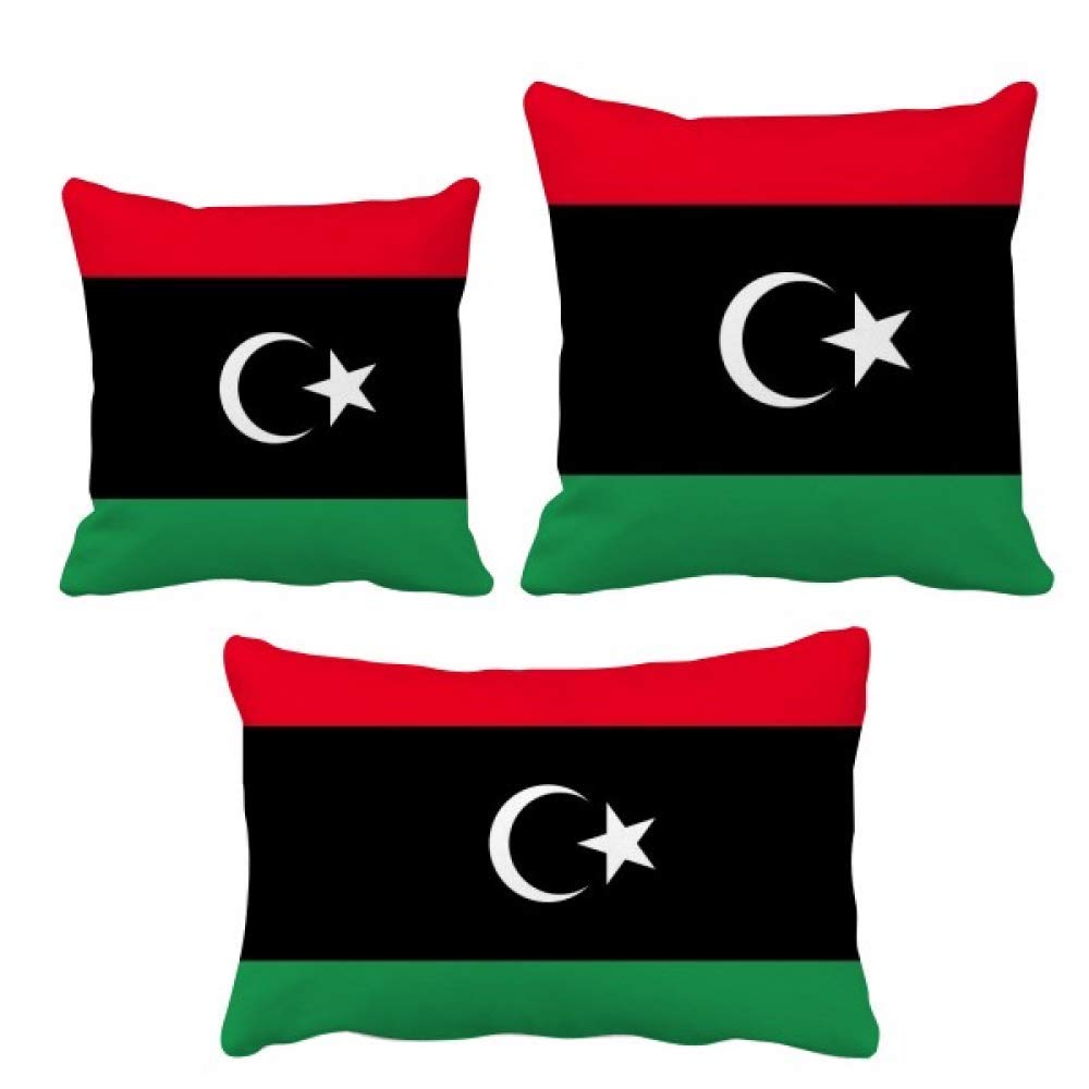 Idée cadeau originale parure de coussin drapeau de la Libye DIYthinker
