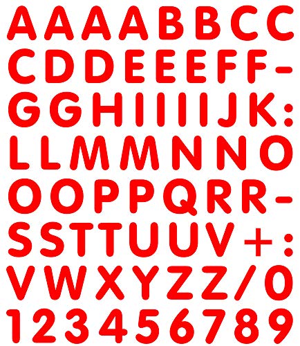 4R Quattroerre.it 893 Kit Tabla Letras números Adhesivos, Rojo