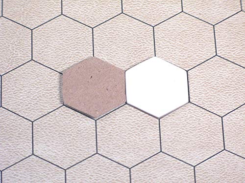 Value Pack of 48 - Blank 1" Hexagon Hex Board Game Chits Tiles Counters Markers DIY D&D