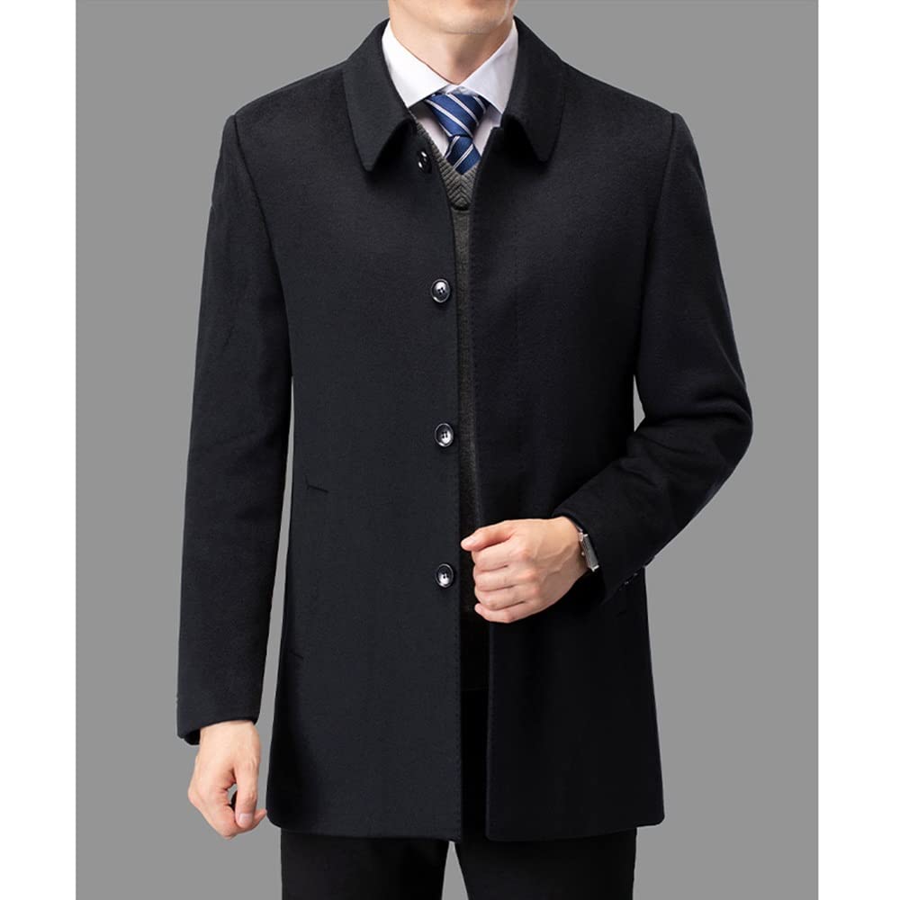 White Goose Down Lining Men's Double-Sided Tweed Cashmere Coat