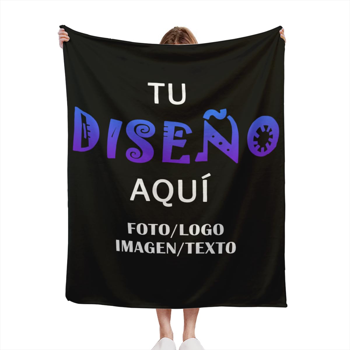 Personalized Blankets for Men and Women - Personalized Bed Blanket Add Your Text, Logo Or Photo - Design Your Blanket for Family, Kids, Pets and Friends Blanket 30x40