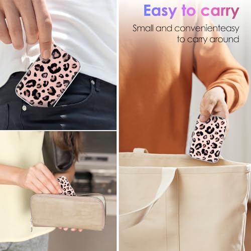 Image of Dental Floss Portable Case, Easy to Store Floss Picks of Various Sizes, Portable Dental Floss Dispenser is Perfect for Travelling, Hotels, Dinners, Appointments.Leopard Print