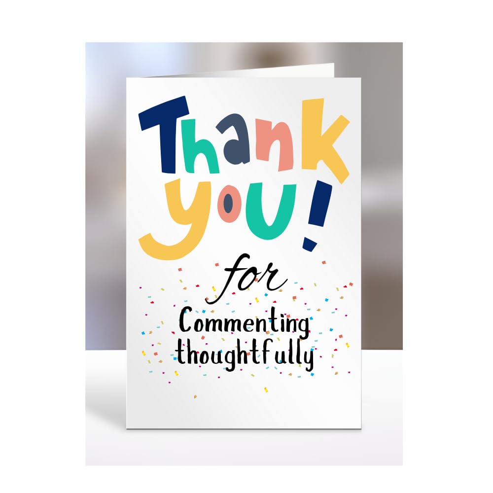 Thank you Card Present, For Commenting thoughtfully, Birthday Gifts for Men, Women, Female, Male, Him, Her, Presents for Christmas, A5-172a_72