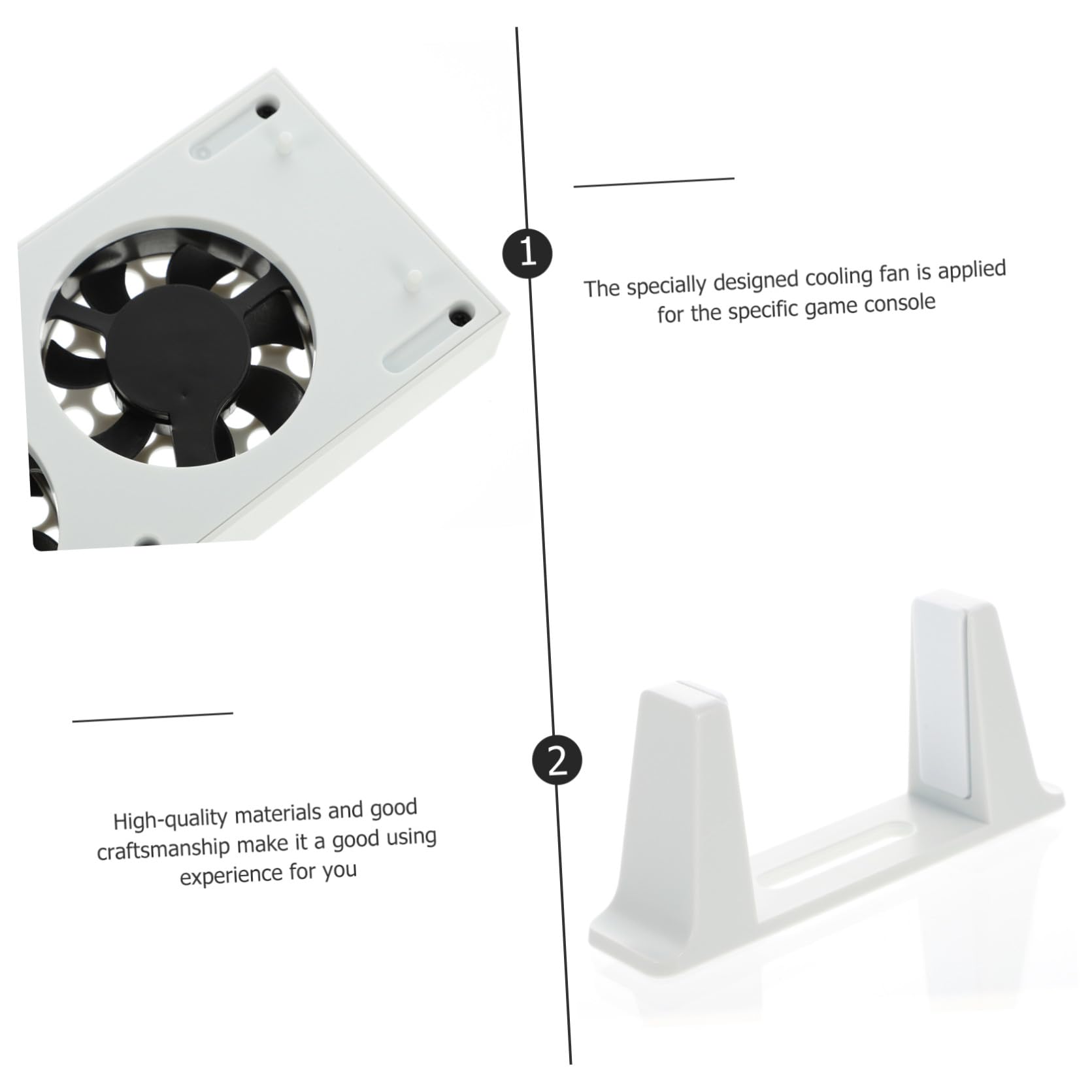 Base con Ventola di Raffreddamento Verticale, Abs, Bianco | 2 Porte Usb, 3 Velocità Regolabili, Sincronizzazione Dati e Memoria Smart, 3 Colori Led, Festa Estiva