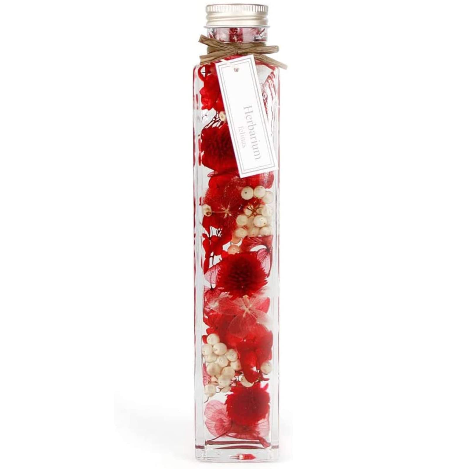 ◆ハーバリウム　250 赤いバラとジニアのbottle*.:。✿*゜¨ ◇ハーバリウム 250 赤いバラとジニアのbottle*.:。✿*゜¨