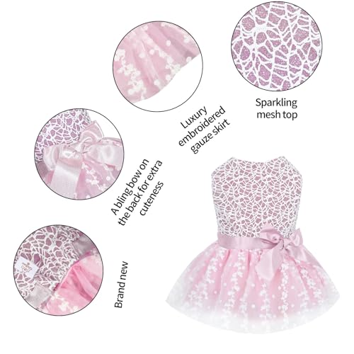 Image of CuteBone Dog Birthday Dress Girl Puppy Skirt Tutu Cat Wedding Outfit Pet Party Clothes for Small Dogs Costume DD16L