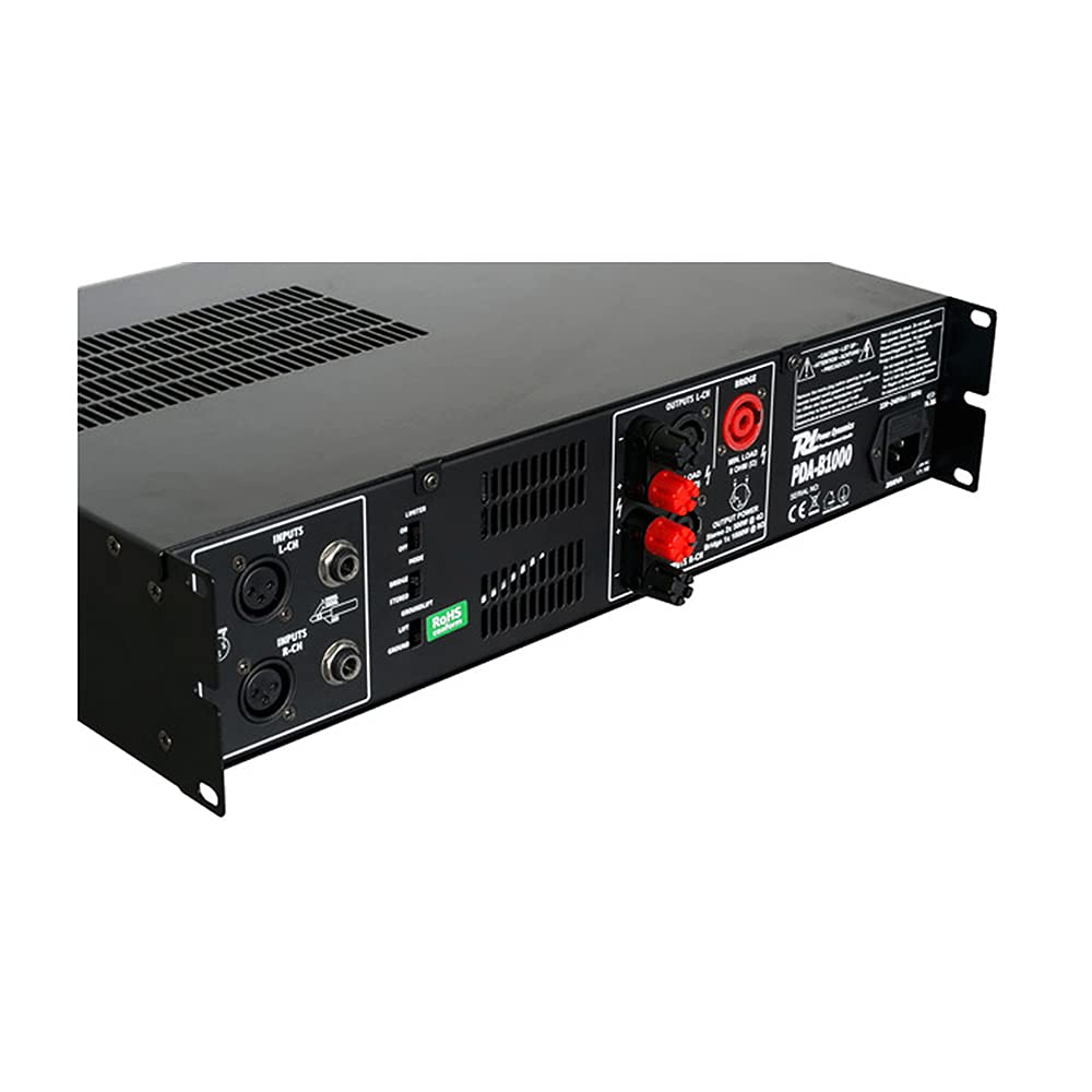 Power Dynamics PDA-B1000, Amplificateur Professionnel, Puissance 1000 Watts, Ventilateur Silencieux, Utilisation Mobile, Stéréo ou Bridgé, DJ, Concerts, Fêtes