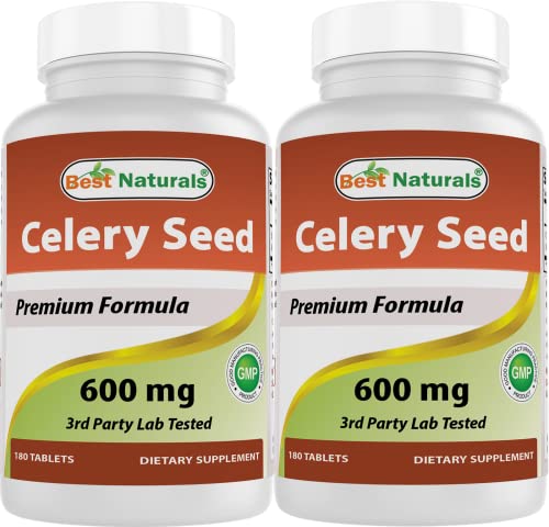 Best Naturals Celery Seed 600 mg 180 Tablets (180 Count (Pack of 2))