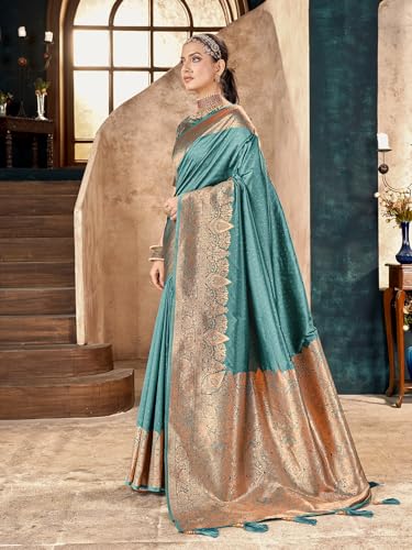 Image of Mehrang Women's Pure Kanjivaram Silk Saree Banarasi Silk Wedding Sarees for Women with Blouse Piece