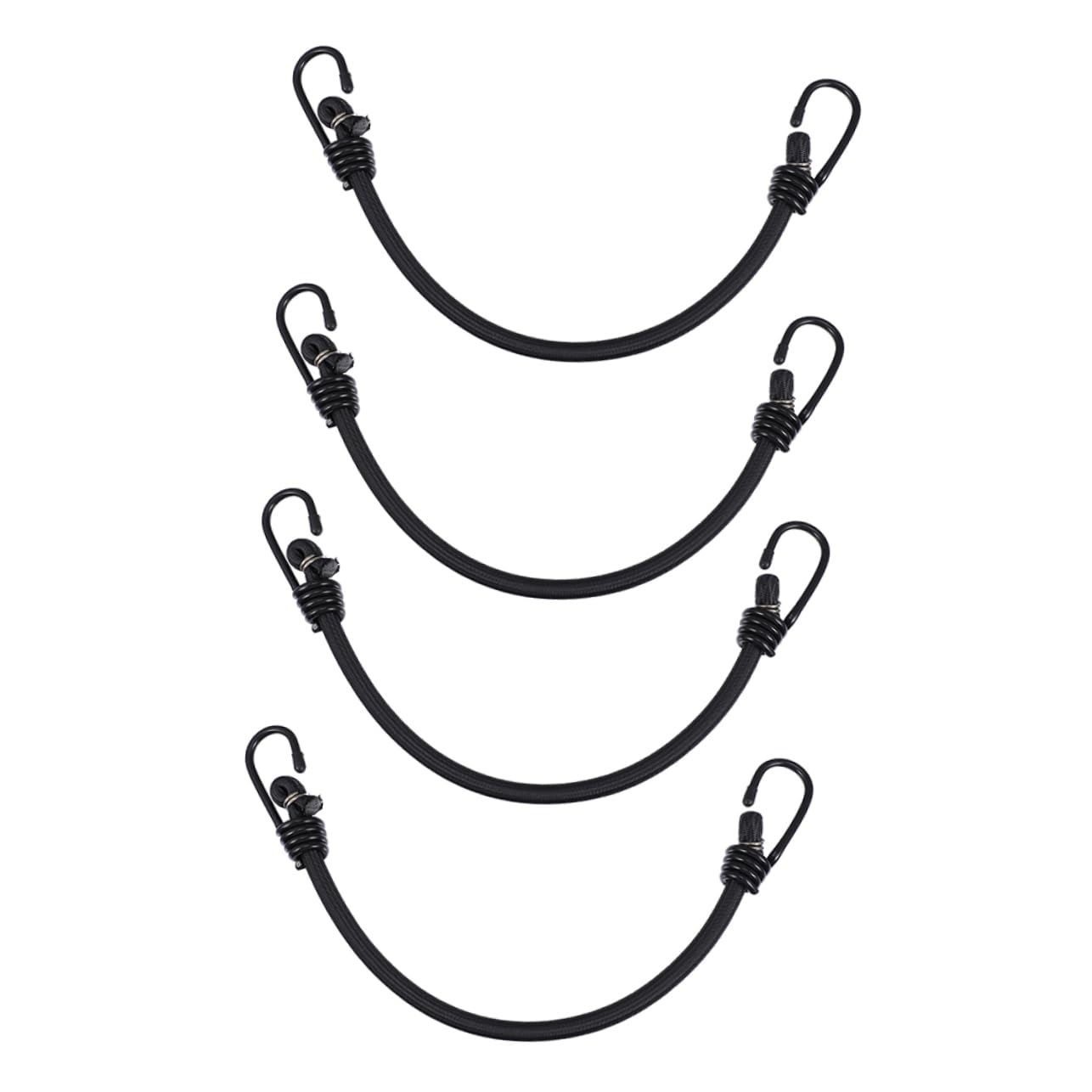 WOONEKY 4pezzi Cinghie Elastiche Resistenti in Poliestere Ganci Utili per Fissaggio Tende Legatura Bagagli Valigie Pratiche per Biciclette e Campeggio Leggero e Portatile