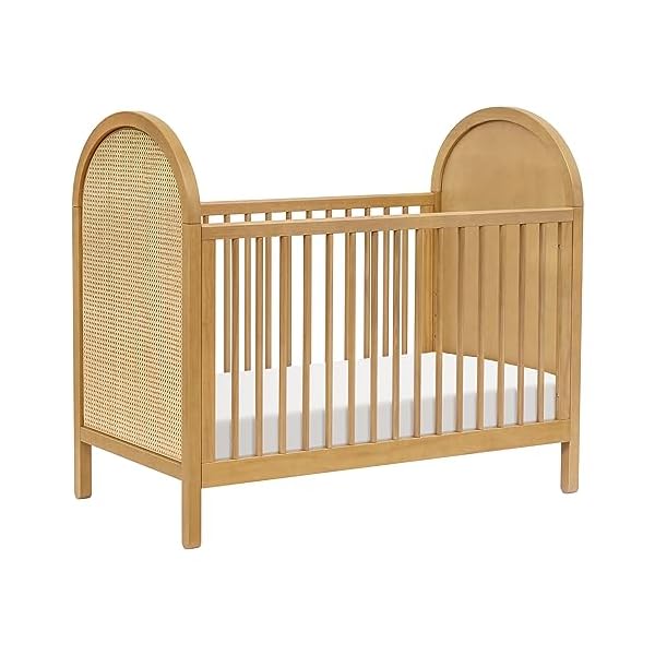   babyletto-Bondi-Cane-3-in-1-Convertible-Crib-with-Toddler-Bed-Conversion-Kit-in-Honey-with-Natural-Cane-Greenguard-Gold-Certified