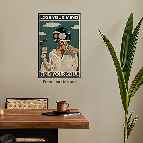 Yuzhongart Vintage Lose Your Mind Find Your Soul Poster Mental Health Inspirational Quote Canvas Wall Art Aesthetic Posters Music Girl Print Painting Abstract Wall Decor For Bed Room Bathroom 12X16In Unframed thumb #3